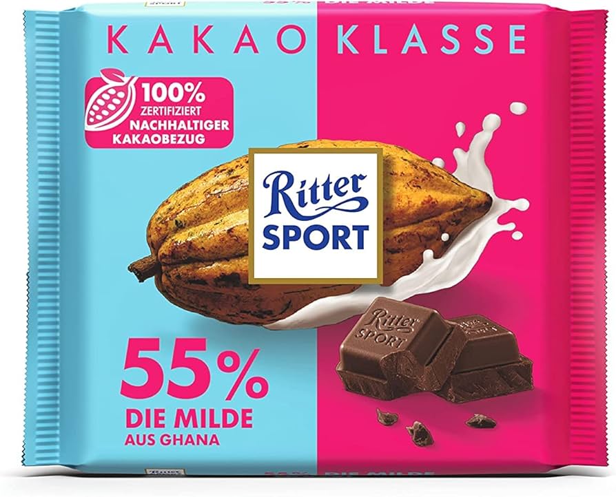 Ritter Sport 55% Dark Milk Chocolate 100g