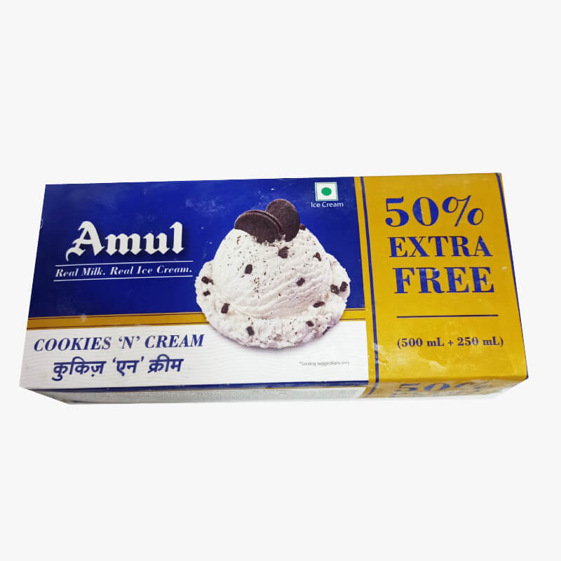 Amul FP Cookie Cream 750ml (8901262300445)