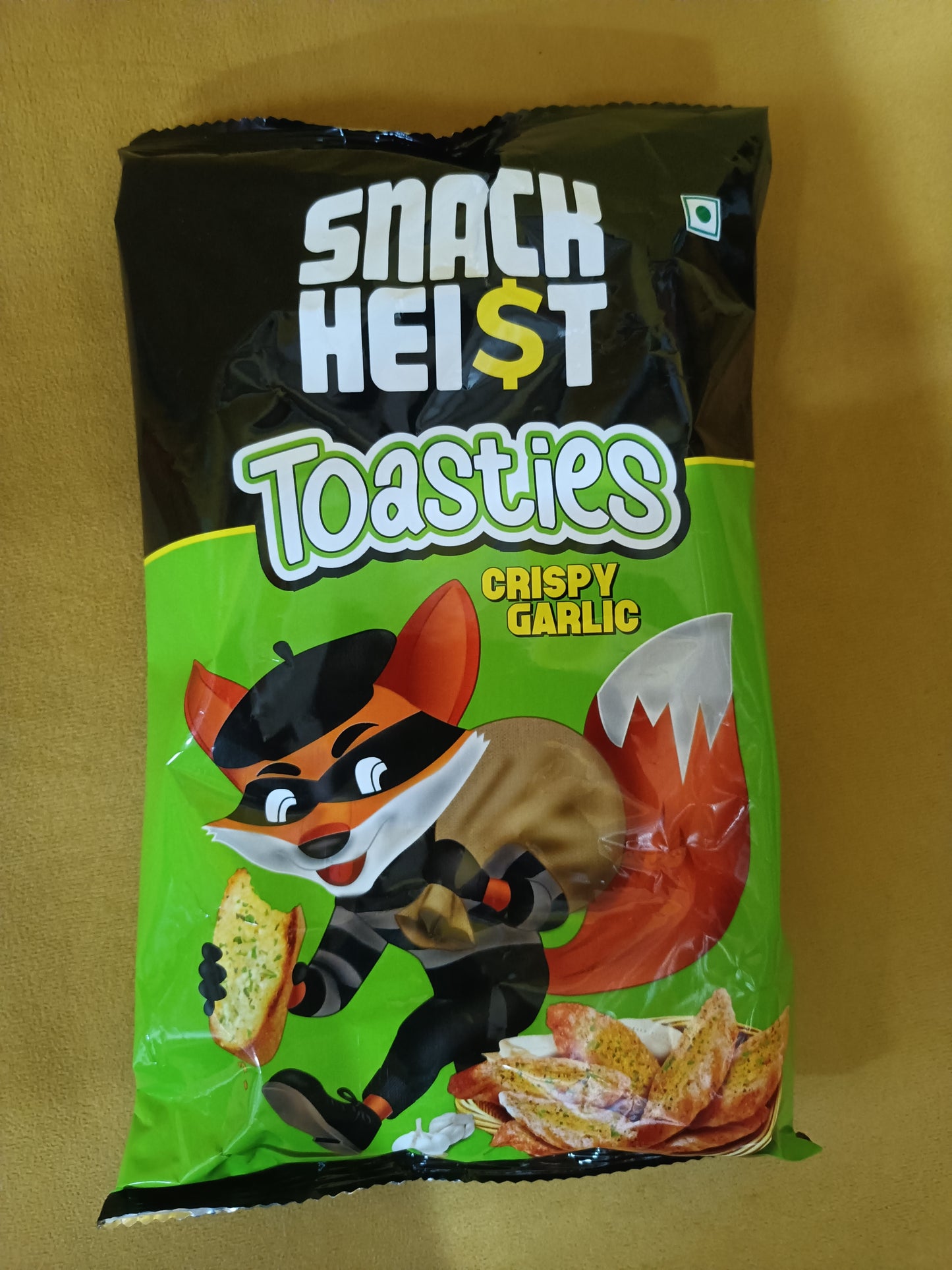 Snack Heist Toasties Crispy Garlic 60Gm (8904459201051)
