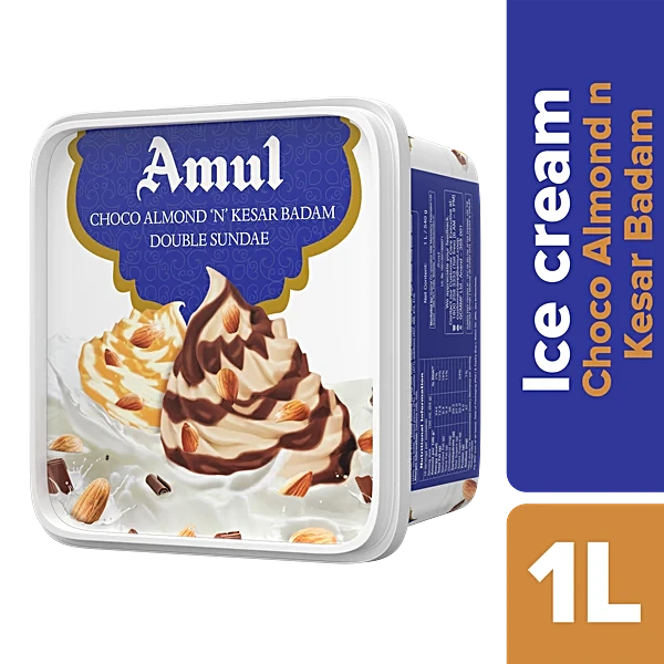 Amul Choco Almond N Kesar Badam Double Sundae 1ltr