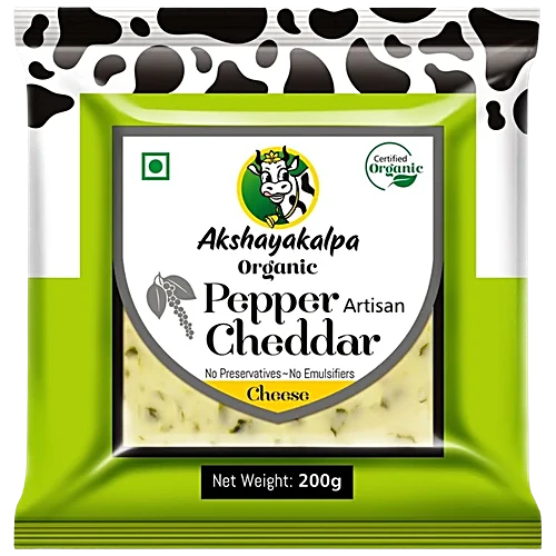 AK Organic Pepper Cheddar Cheese 200G