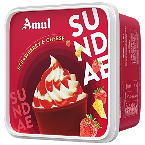 Amul Tub Sundae Cheese & Strawberry 1 Ltr