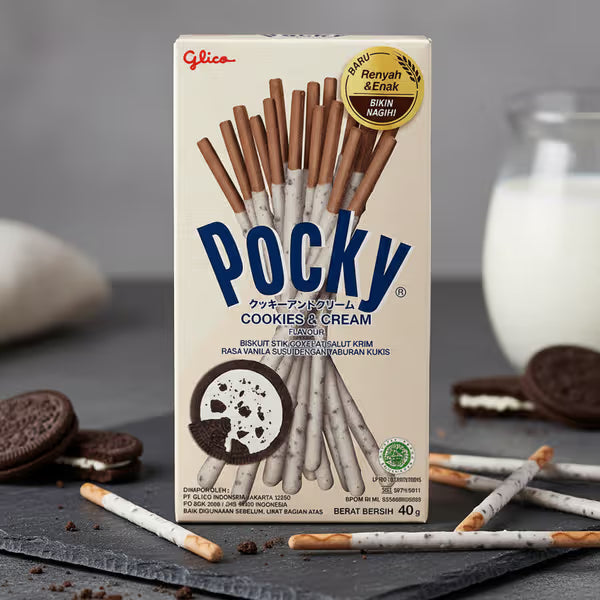 Pocky Cookies Cream Creme Biskuit Stik 45G
