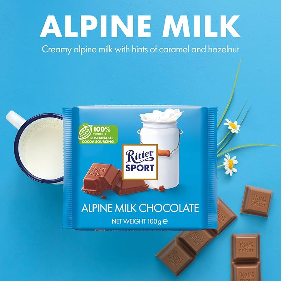 Ritter Sport Alpine Milk Chocolate 100G