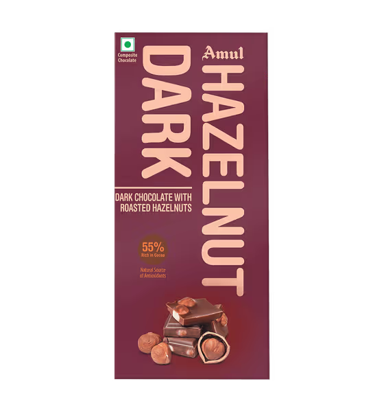 Amul Hazelnut Dark Chocolate 150g