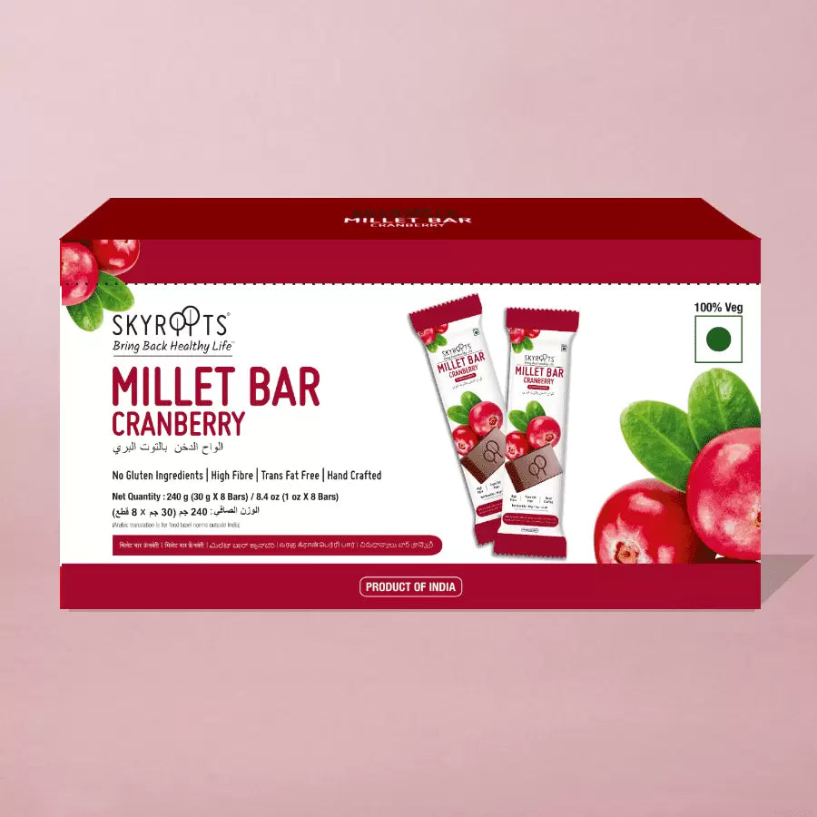 Skyroots Cranberry Millte Bar 30G
