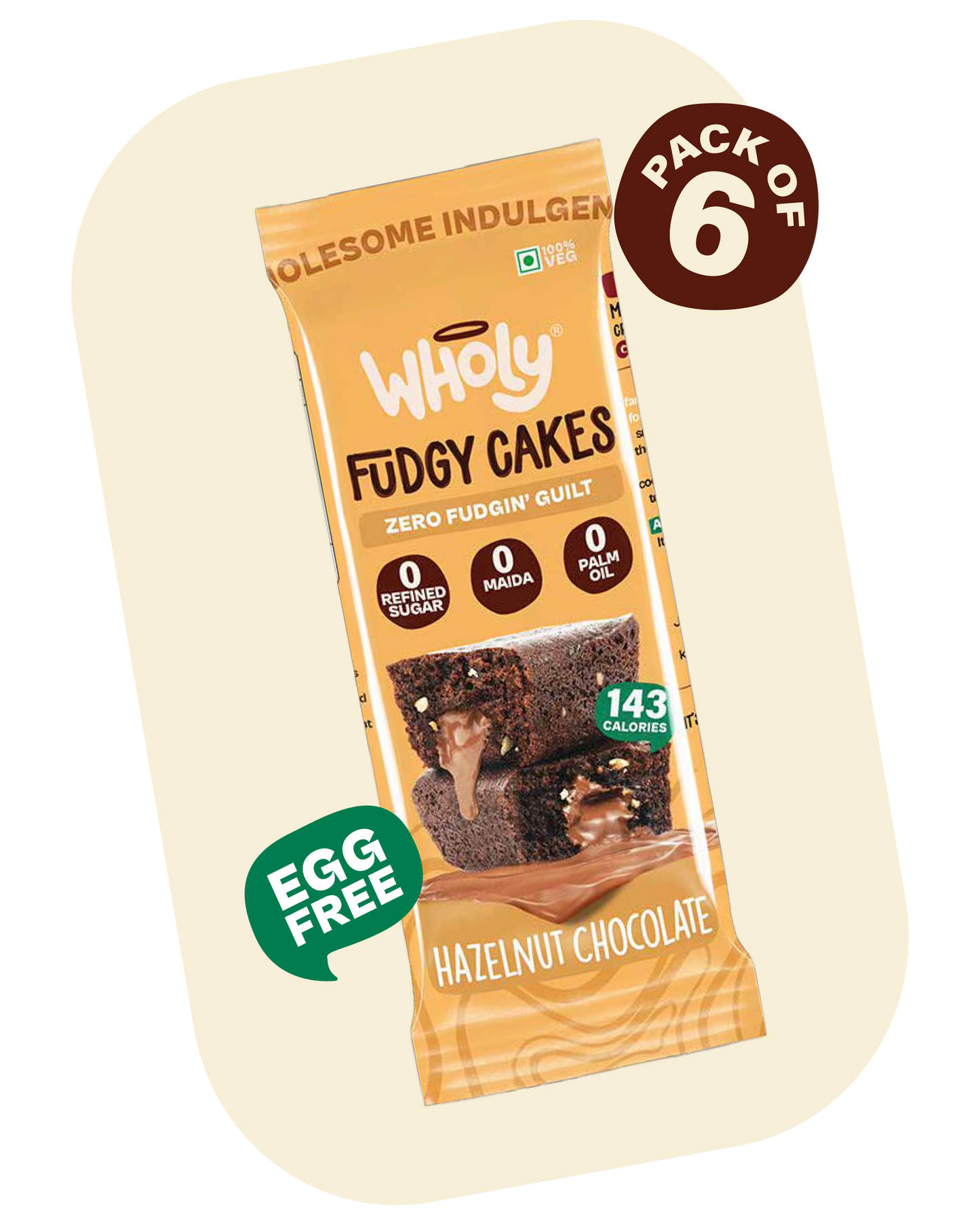 Wholy Fudgy Cake Hazelnut Chocolate 40G (8908020710089)